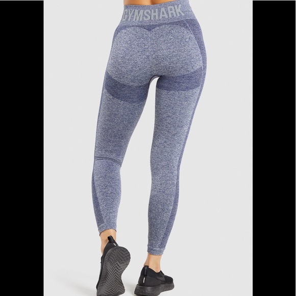 GYMSHARK Flex High Waisted Leggings Navy Marble / Light Grey